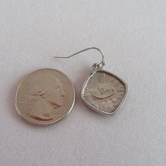 Lia Sophia 'Sheridan' silver & black enamel pendant necklace & earrings - Picture 9 of 9